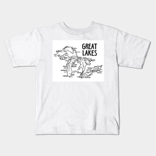 Great Lakes Map Kids T-Shirt